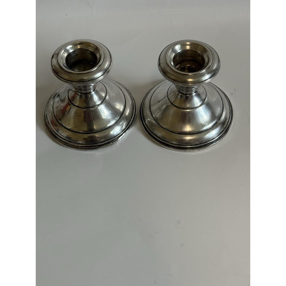 Vintage Sterling Silver Candle Stick Holder Pair - Made By Schweitzer